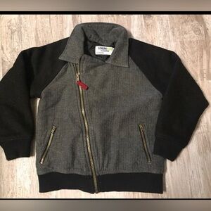 Genuine Kids by OshKosh Grey & Black Asymmetrical Zip Jean Jacket